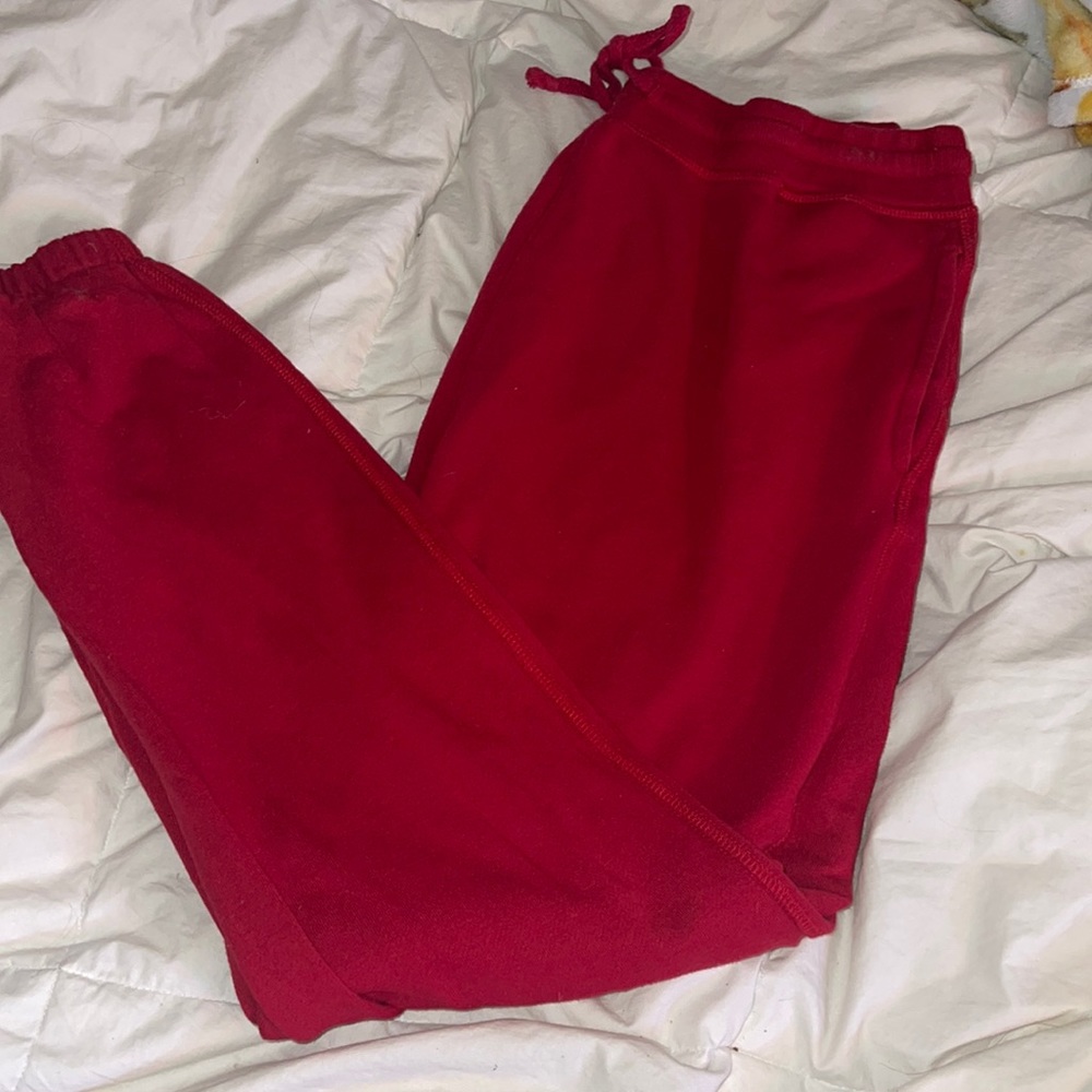 Red joggers